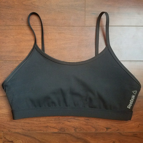 reebok black sports bra